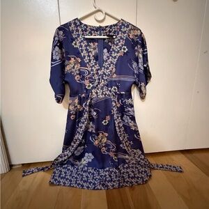 H&M Purple Floral Midi Dress